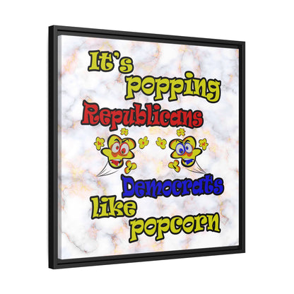 popping like popcorn - framed canvas art (white marble)