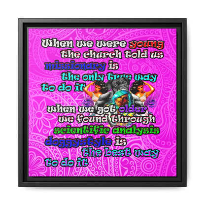 doggystyle - framed canvas art (pink swirl)