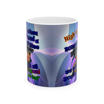 high noon - White Mug (grey-pink wave)