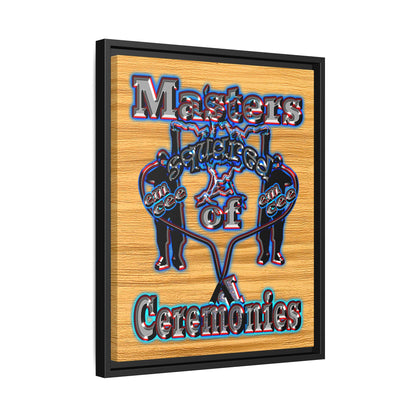 em cee squared - framed canvas art (butterscotch wood finish)