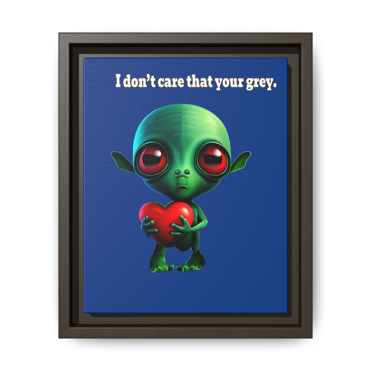 I don't care that your grey - framed canvas art (dark blue)