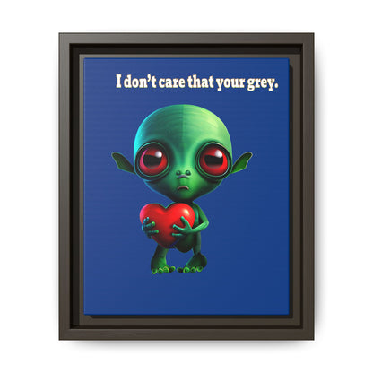 I don't care that your grey - framed canvas art (dark blue)