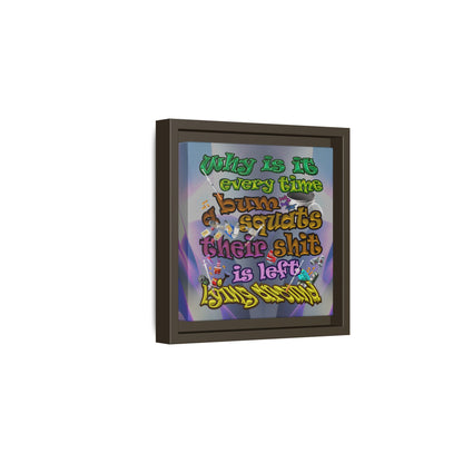 the bum's shit - framed canvas art (grey-pink wave)