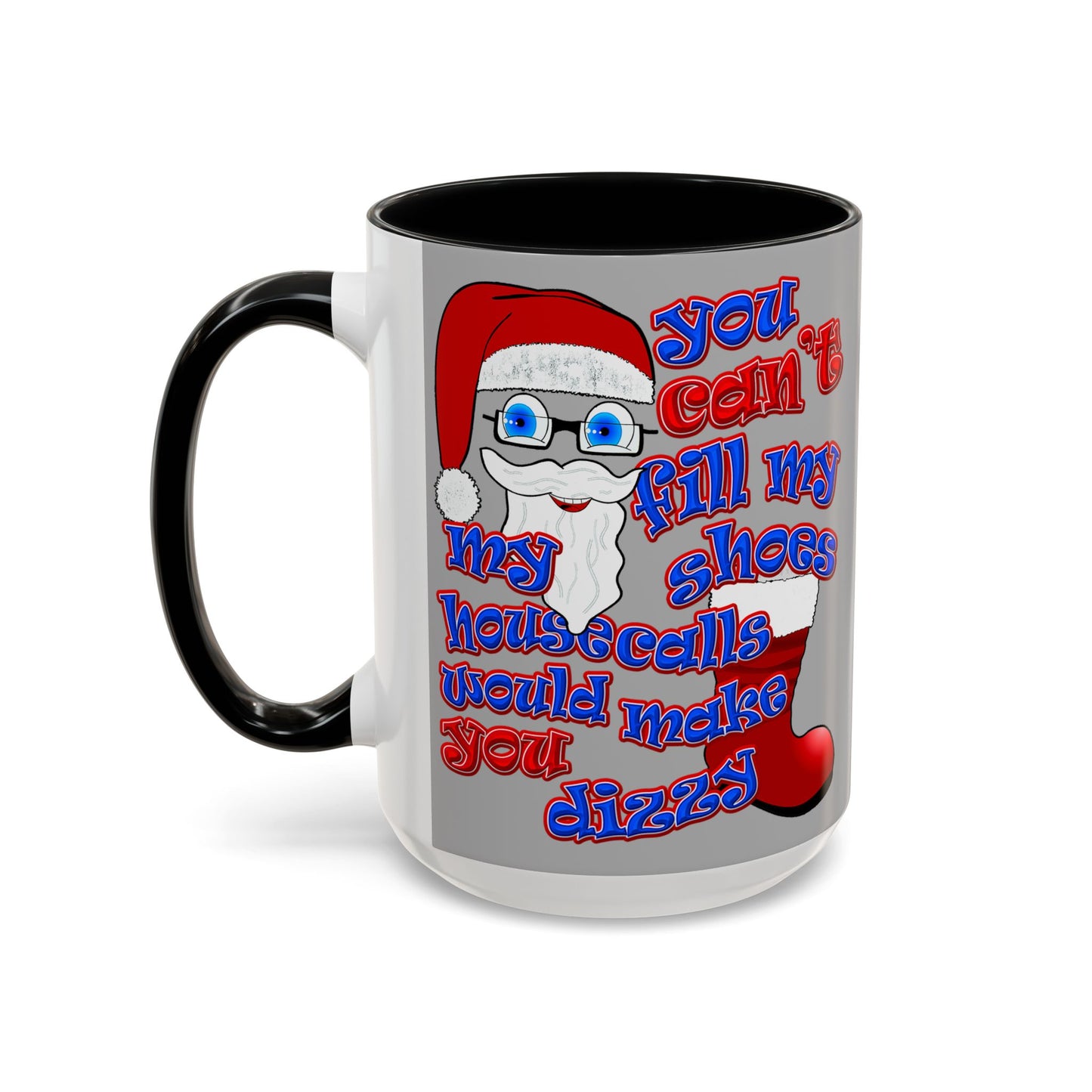 santa's shoes - Accent Mug (light grey)