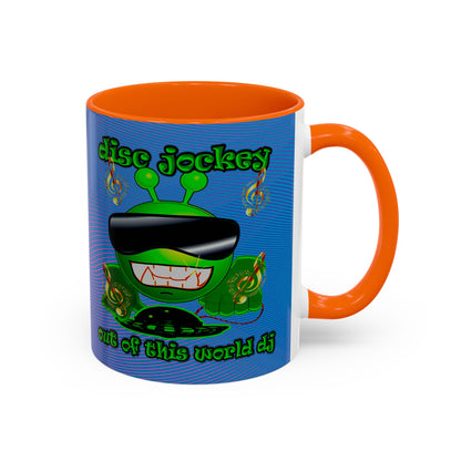 disc jockey - Accent Mug (light blue-purple wave)