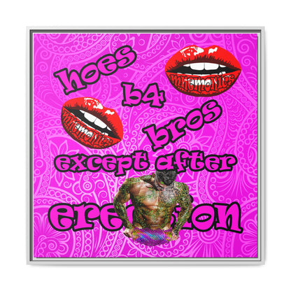 hoes b4 bros - framed canvas art (pink swirl)