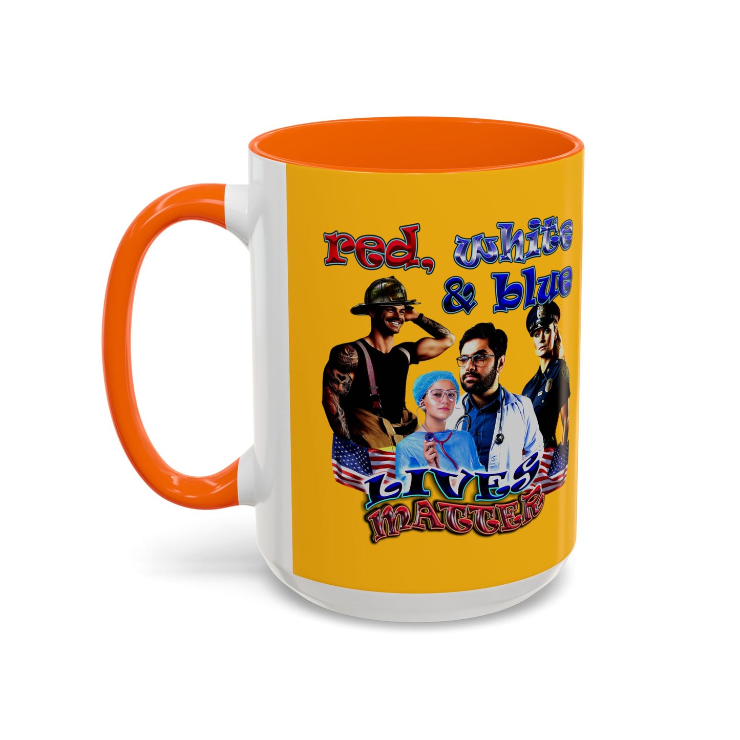 rw&b lives matter - Accent Mug (yellow)