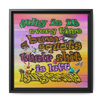 the bum's shit - framed canvas art (color blur)