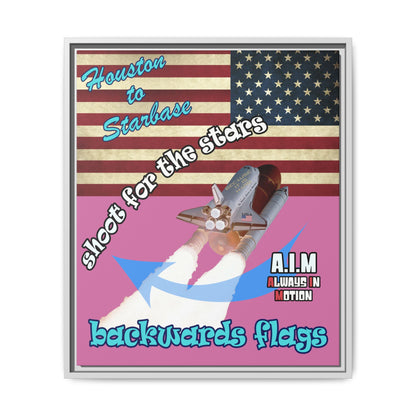 shoot for the stars - framed canvas art (light pink)