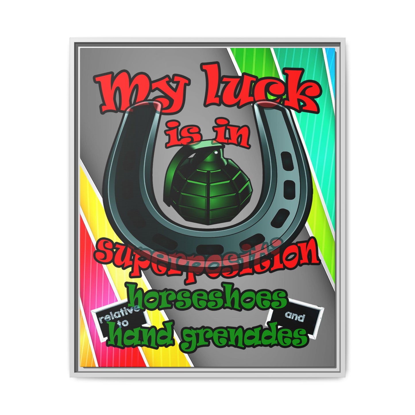 my luck - framed canvas art (rainbow split)