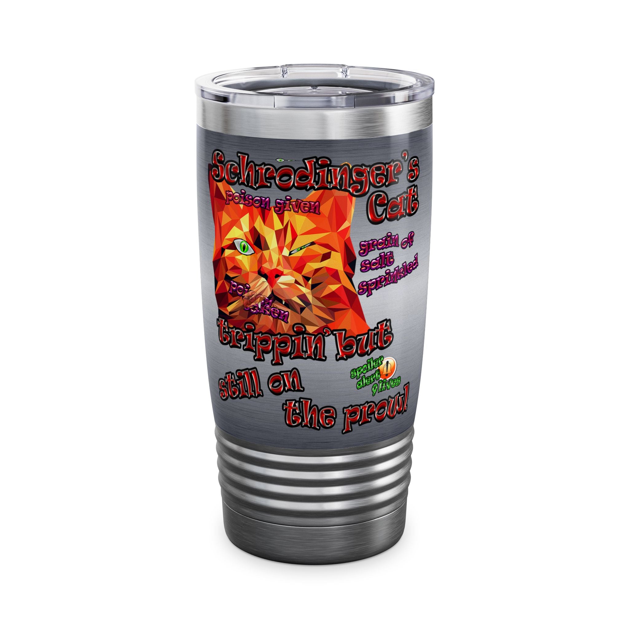 schrodinger's cat - Ringneck Tumbler, 20oz (brushed nickel)