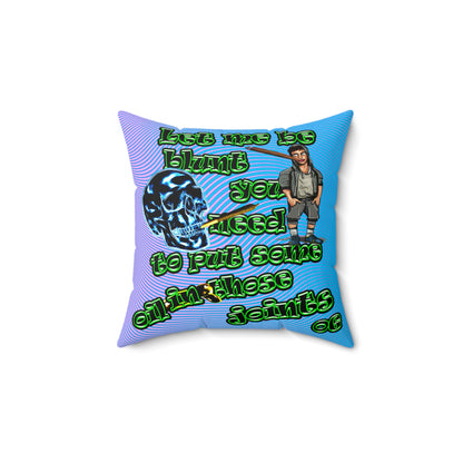og - Faux Suede Square Pillow - (light blue-purple wave)