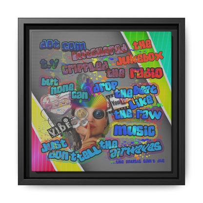 drop the beat - framed canvas art (rainbow split)