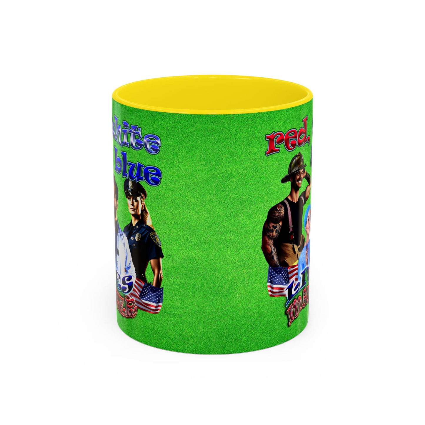 rw&b lives matter - Accent Mug (green turf)