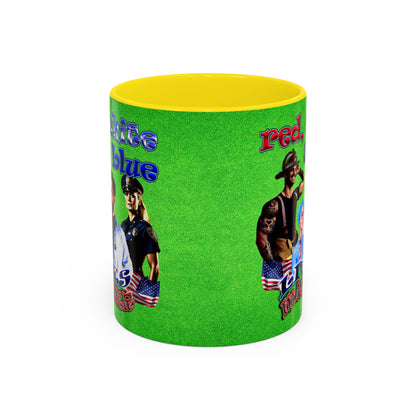 rw&b lives matter - Accent Mug (green turf)
