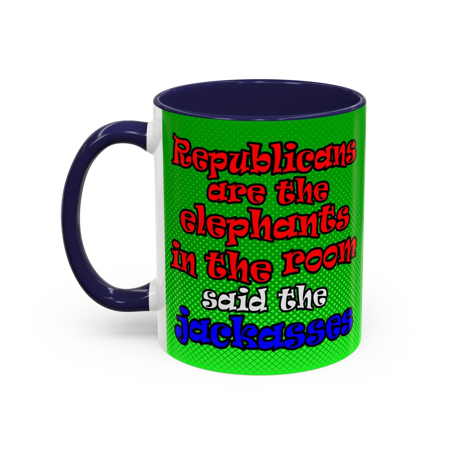 donkeys and elephants - Accent Mug (logo green)