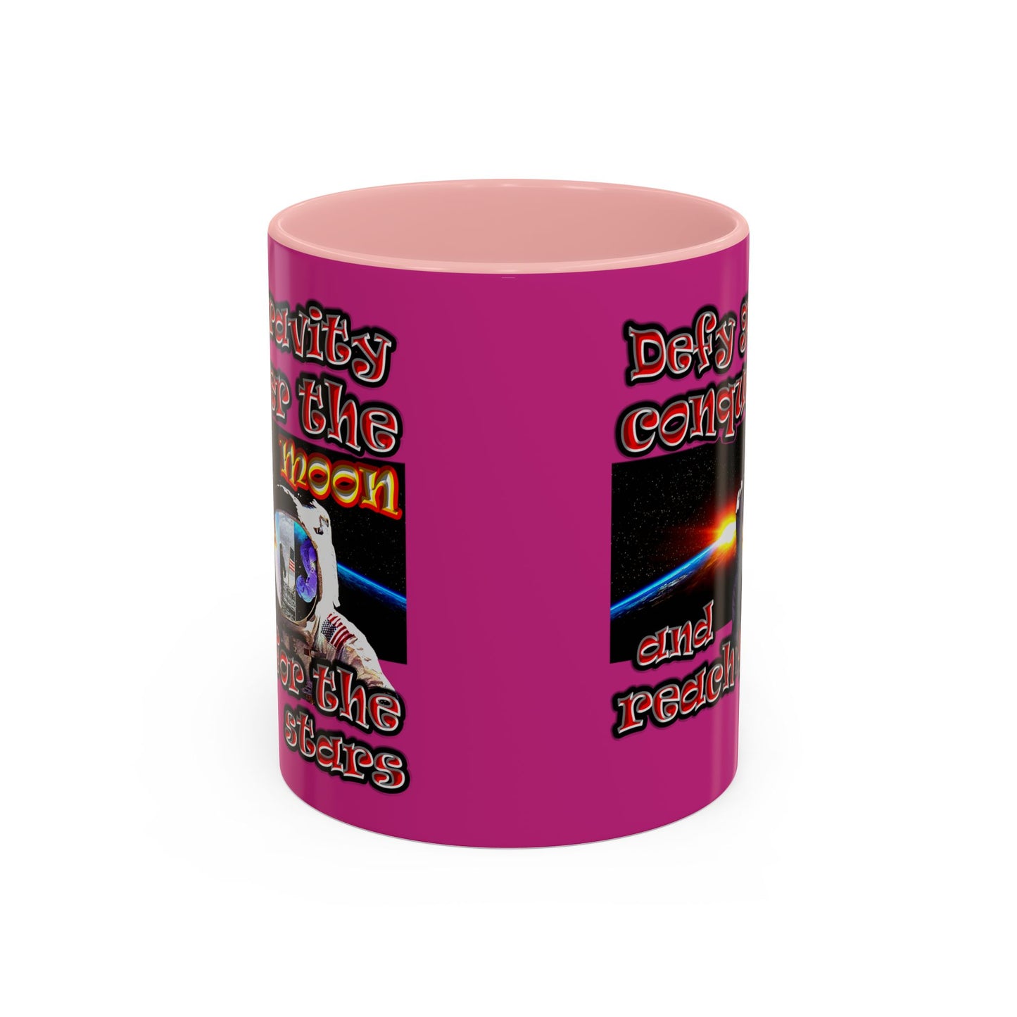defy conquer reach - Accent Mug (pink)