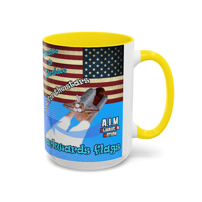 shoot for the stars - Accent Mug (light blue-purple wave)