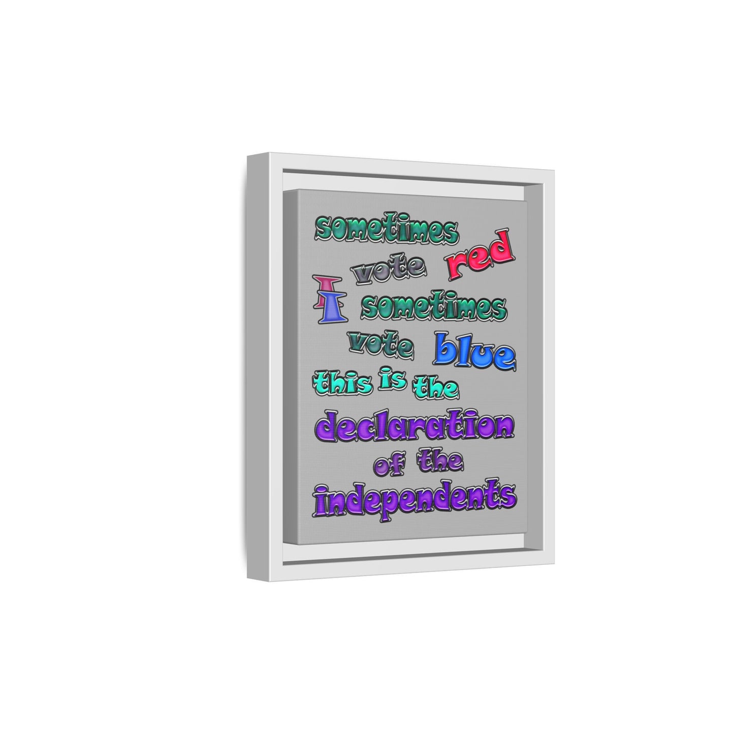 declaration of the independents - framed canvas art (light grey)