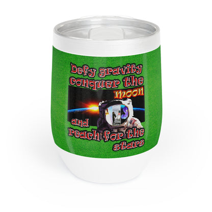 defy conquer reach - Chill Wine Tumbler (green turf)
