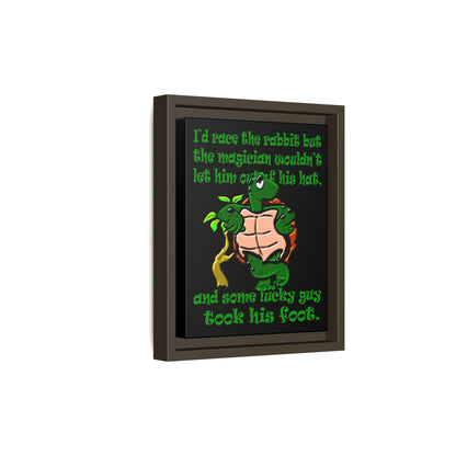 turtle race - framed canvas art (black)