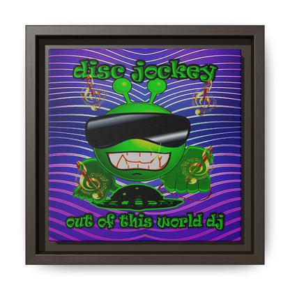disc jockey - framed canvas art (purple wave)