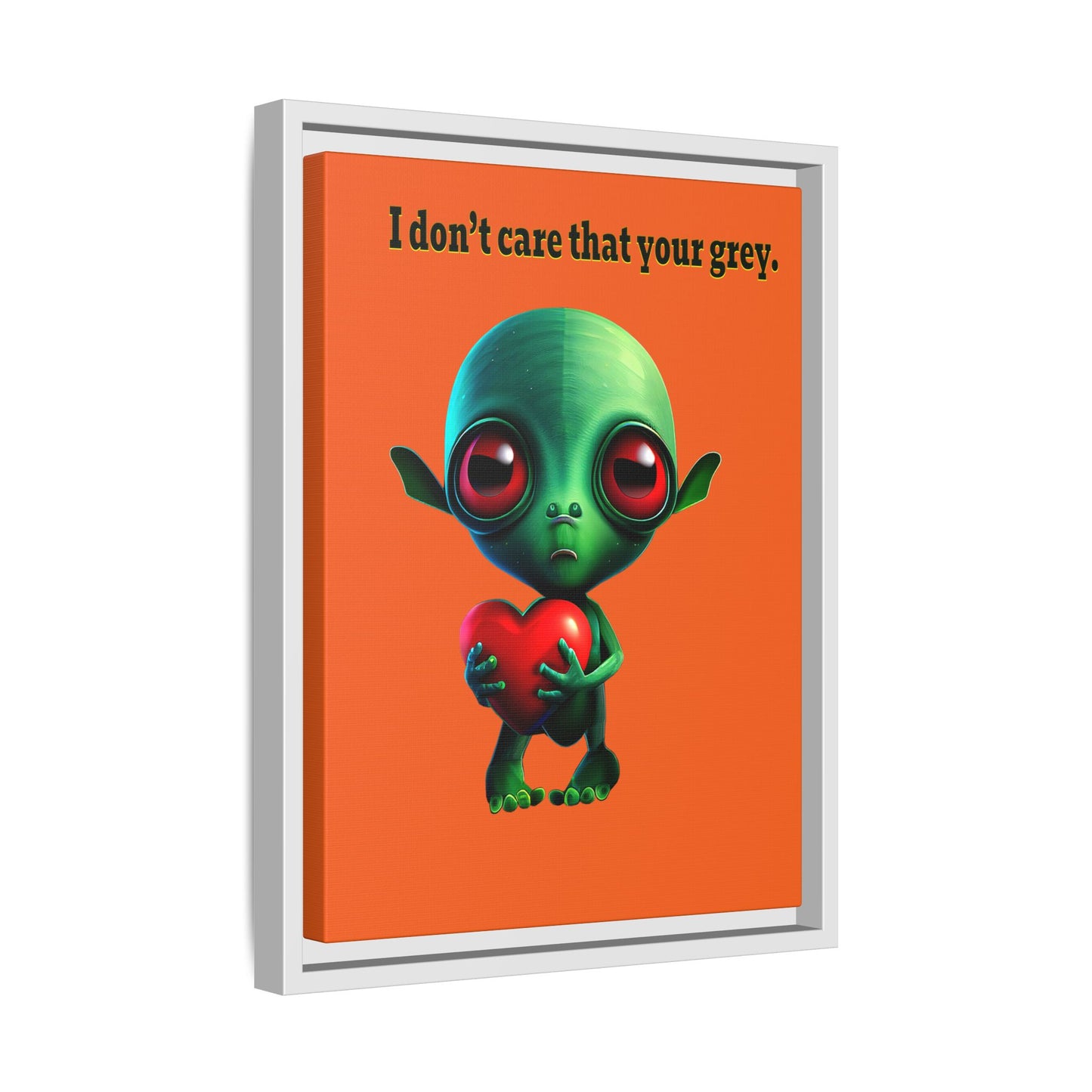 I don't care that your grey - framed canvas art (orange)