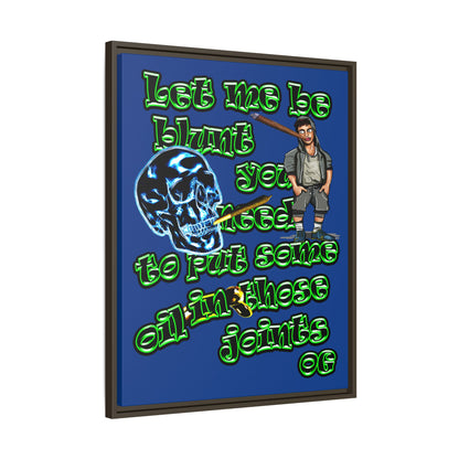 og - framed canvas art (dark blue)