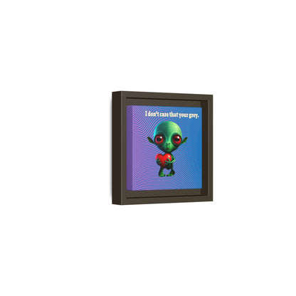I don't care that your grey - framed canvas art (light blue-purple wave)