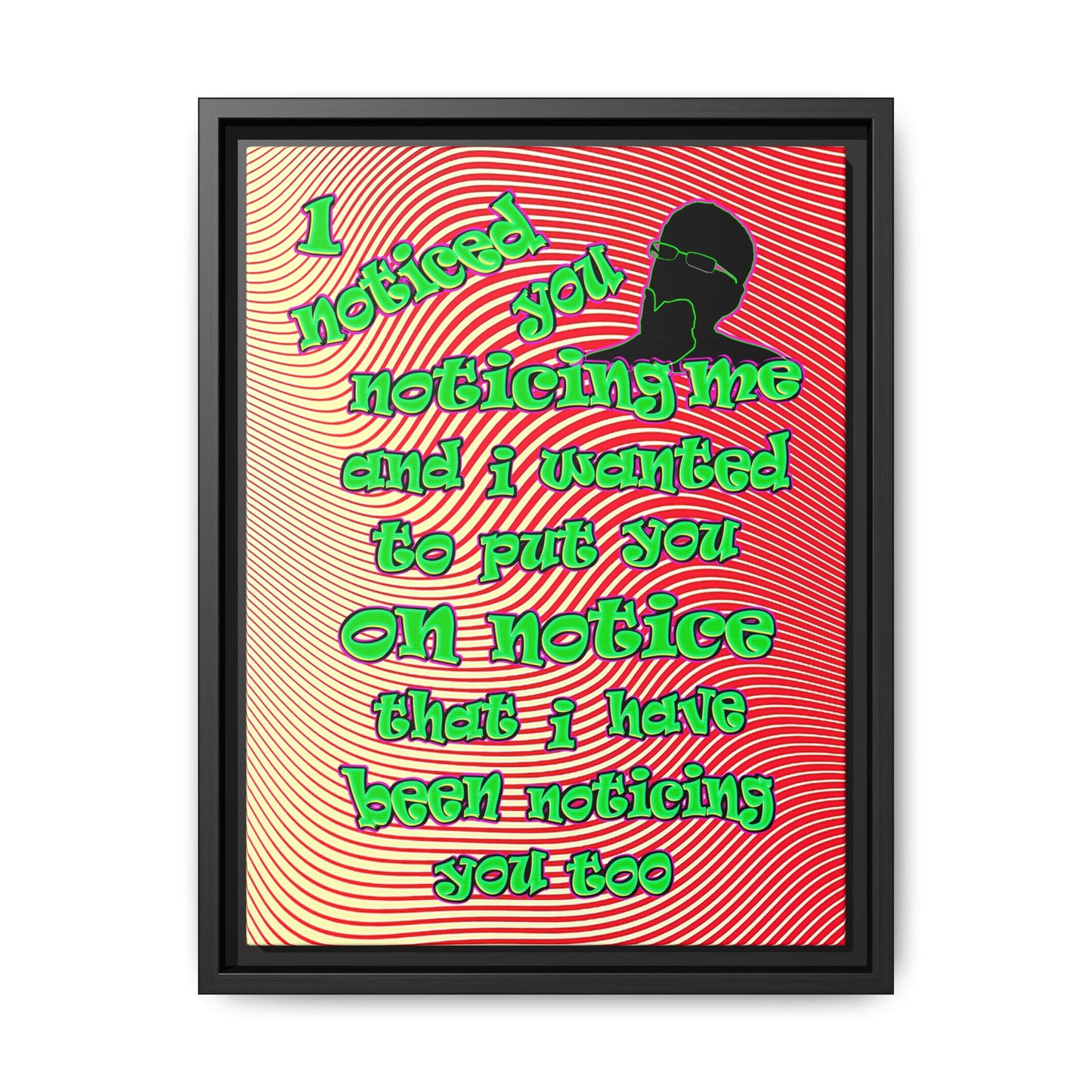 noticed you noticing - framed canvas art (yellow-orange wave)