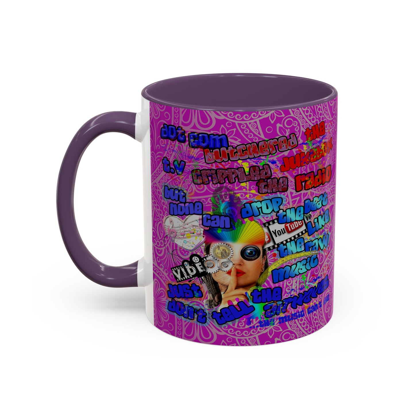 drop the beat - Accent Mug (pink swirl)