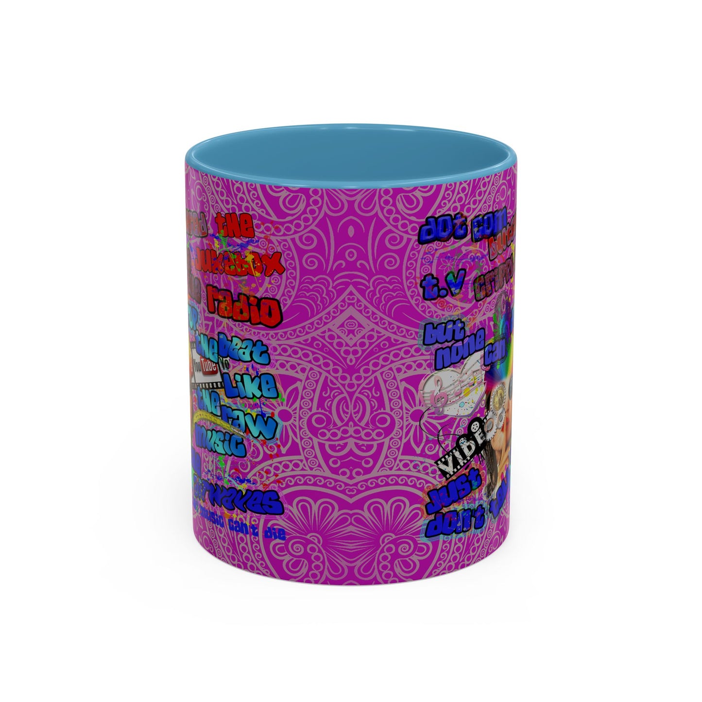 drop the beat - Accent Mug (pink swirl)