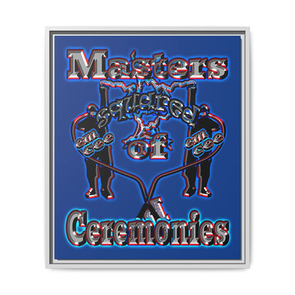 em cee squared - framed canvas art (dark blue)
