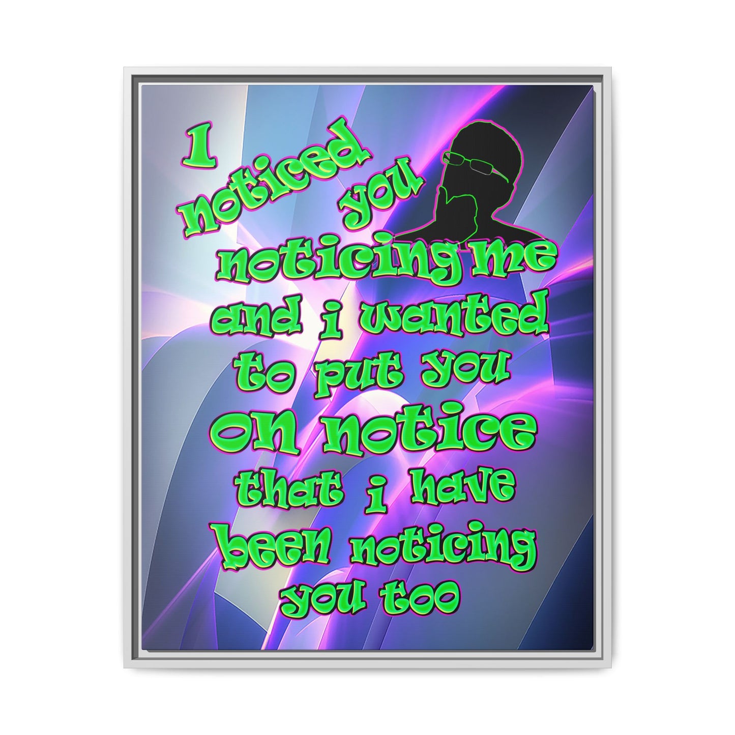 noticed you noticing - framed canvas art (grey-pink wave)
