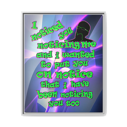 noticed you noticing - framed canvas art (grey-pink wave)