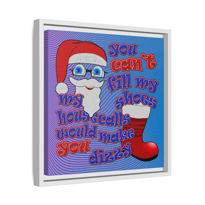 santa's shoes - framed canvas art (light blue-purple wave)