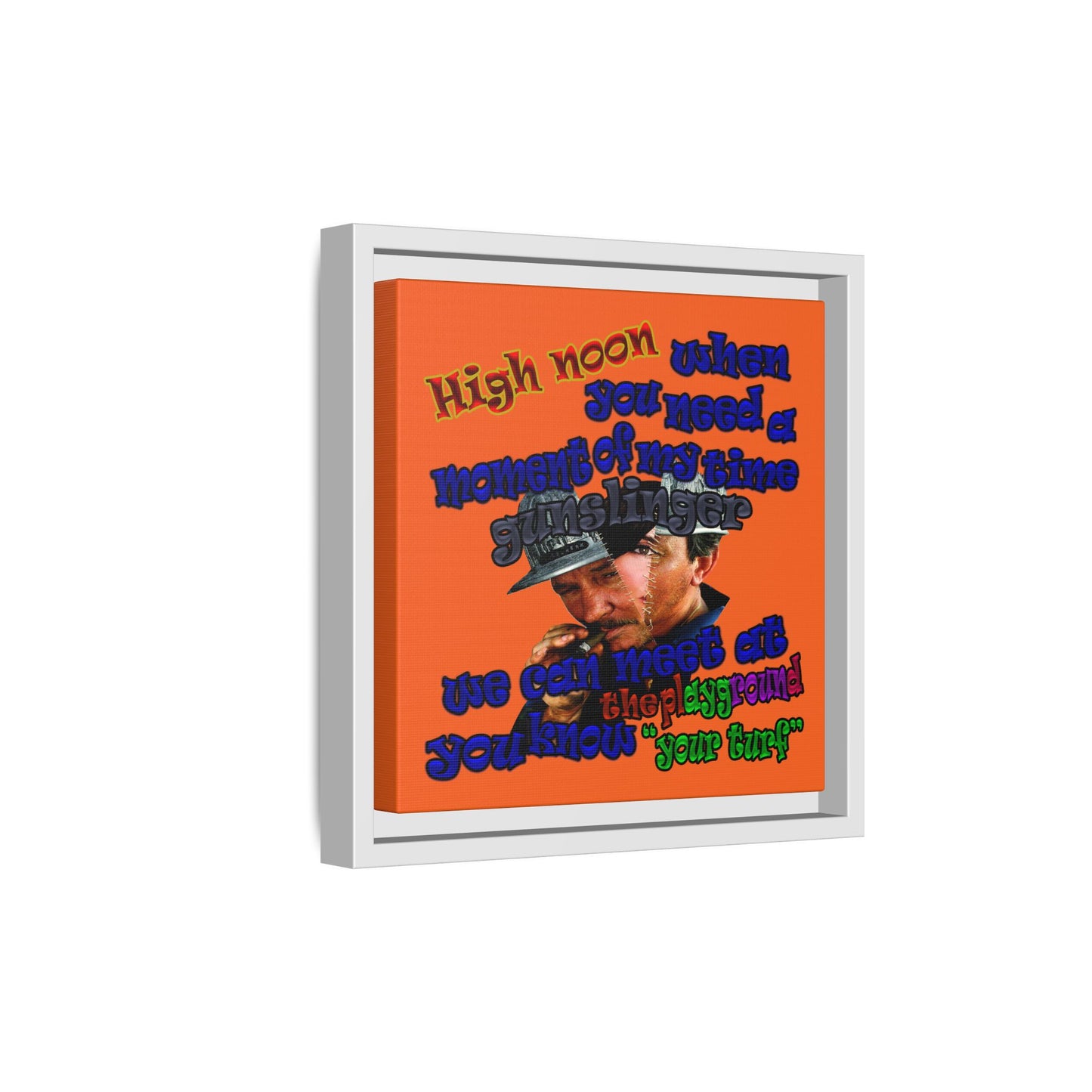 high noon - framed canvas art (orange)