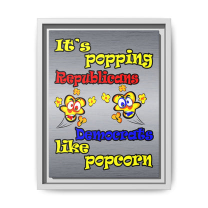 popping like popcorn - framed canvas art (brushed nickel)