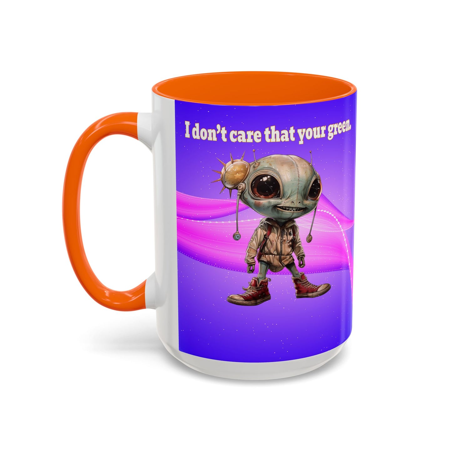I don't care that your grey - Accent Mug (purple-pink wave)