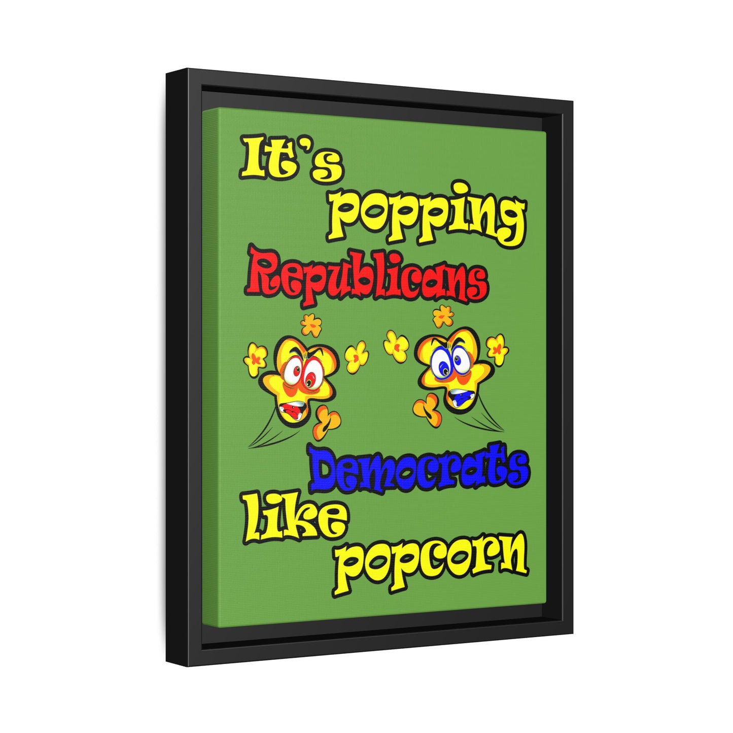 popping like popcorn - framed canvas art (green)