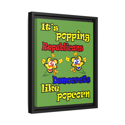 popping like popcorn - framed canvas art (green)