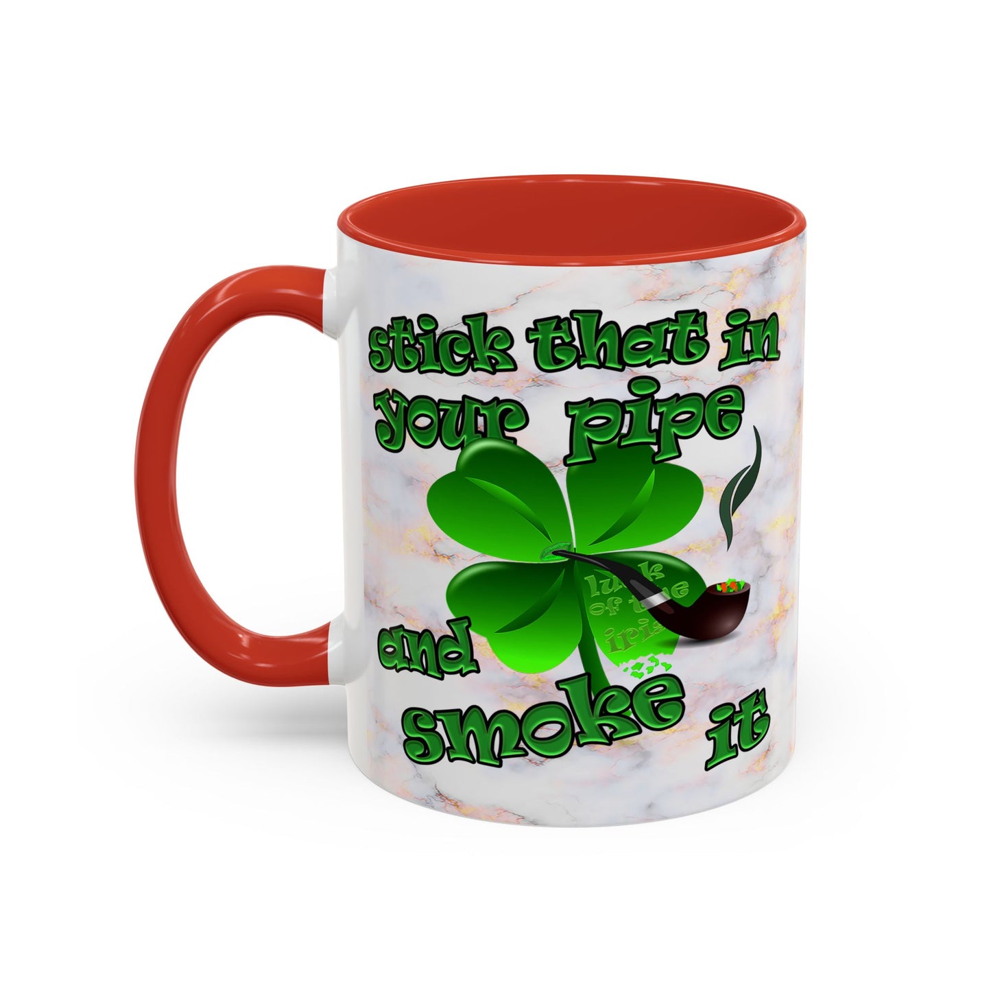 celtics logo - Accent Mug (white marble)