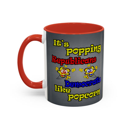 popping like popcorn - Accent Mug (grey-light grey)
