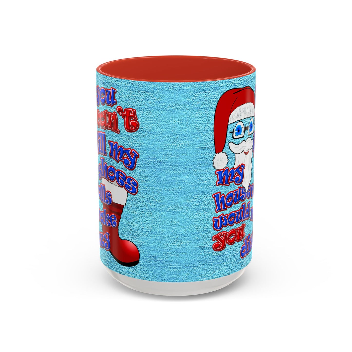 santa's shoes - Accent Mug (faded dark blue)