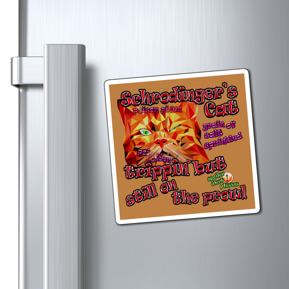 schrodinger's cat - Magnets - (light brown)