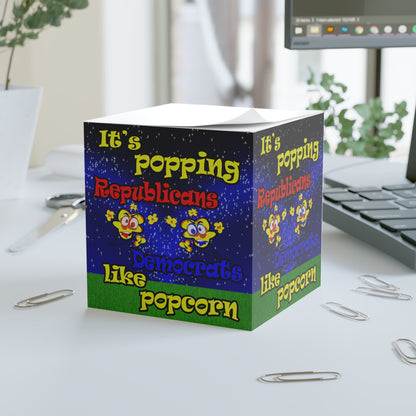 popping like popcorn - note cube ('snoops' background)