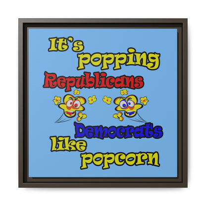 popping like popcorn - framed canvas art (light blue)