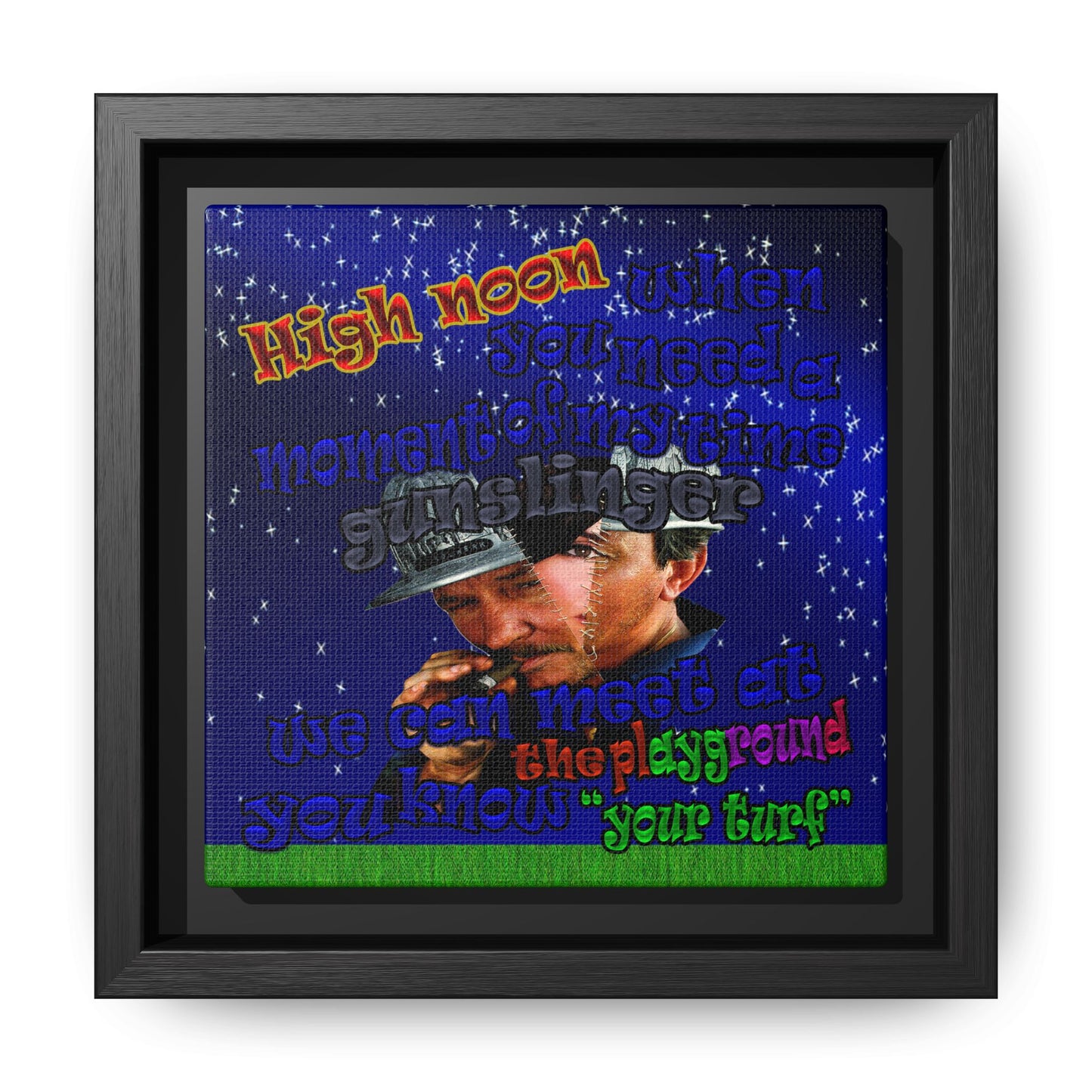 high noon - framed canvas art ('snoops' background)