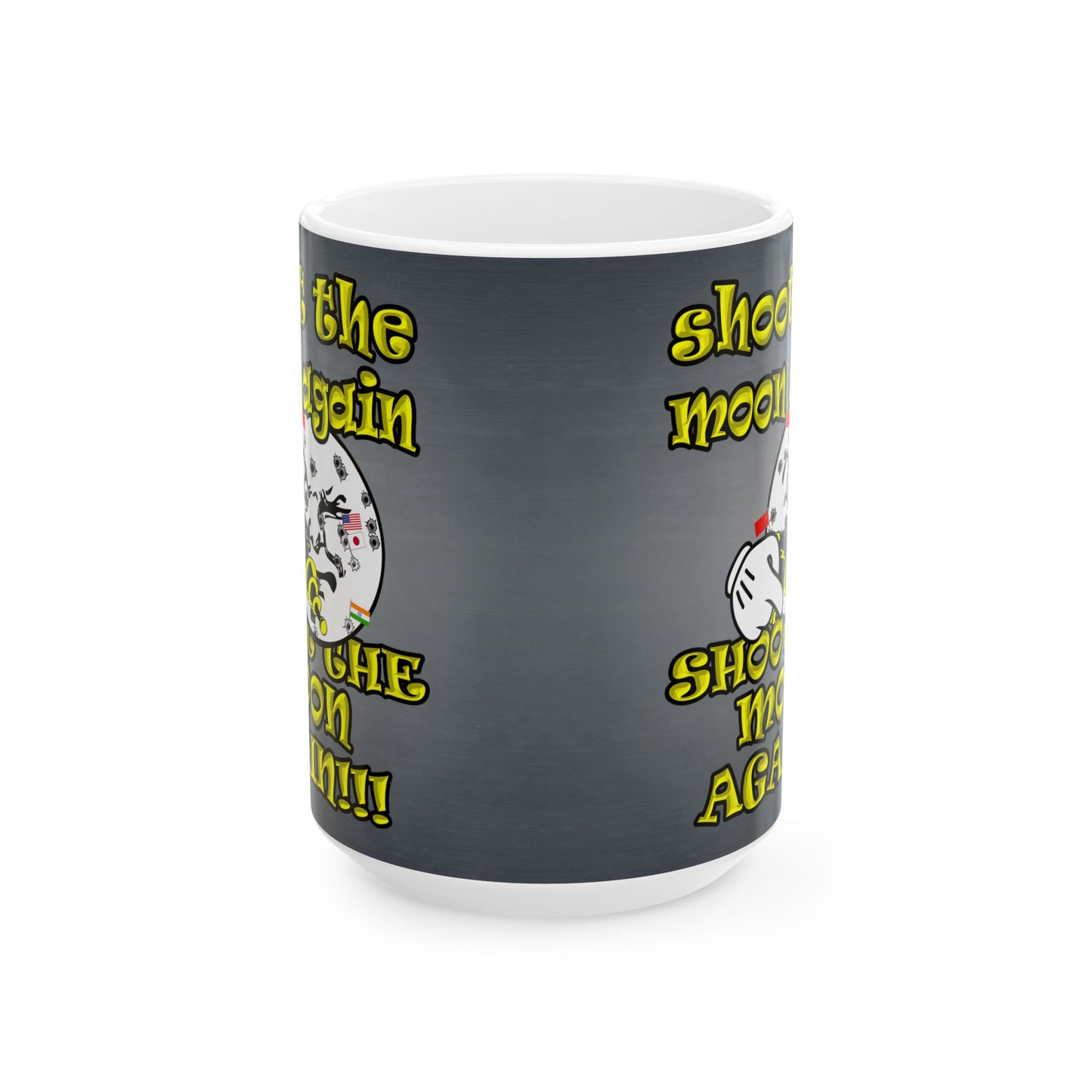 shoot the moon again - White Mug (grey-light grey)