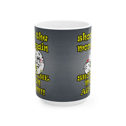 shoot the moon again - White Mug (grey-light grey)